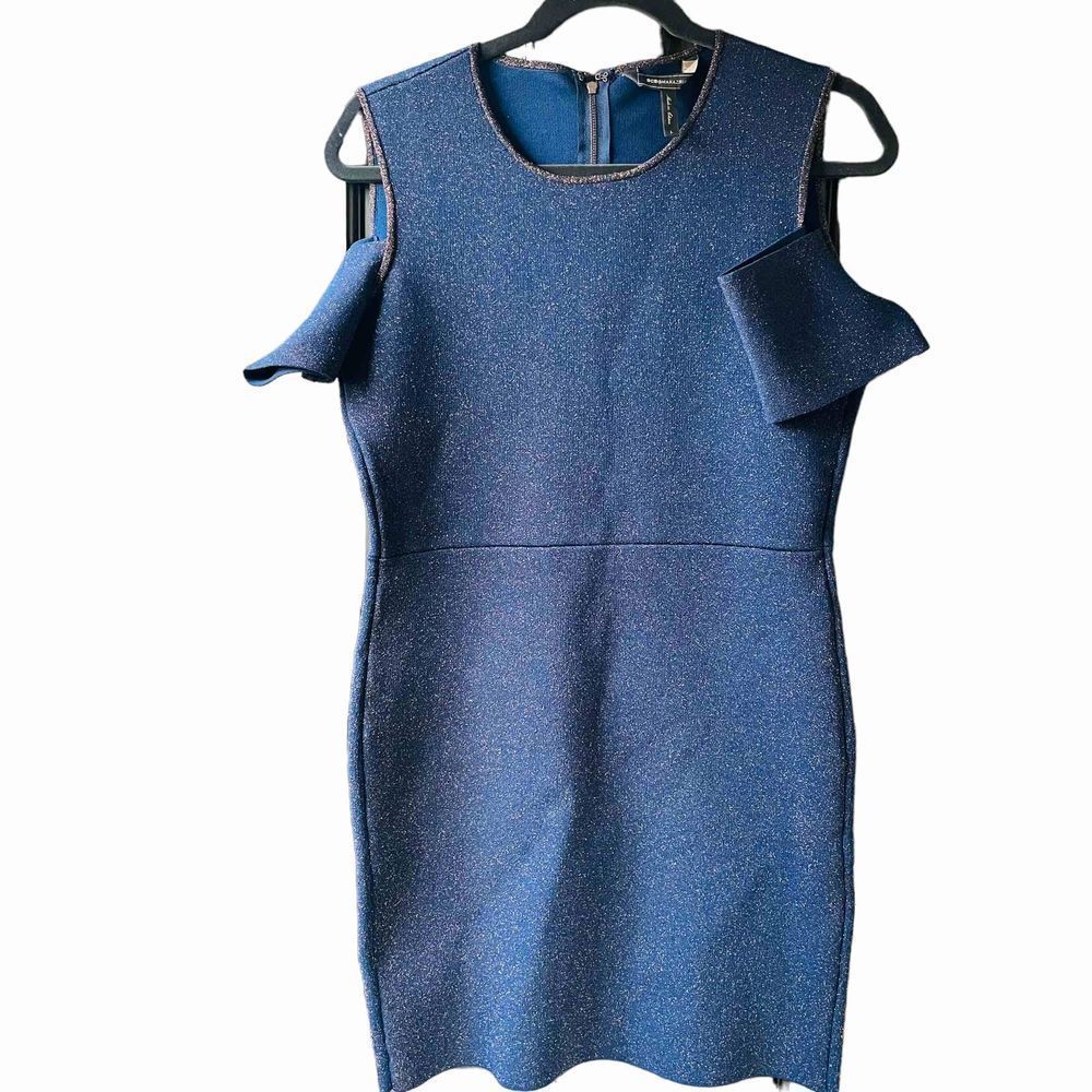 BCBG generation cold shoulder midnight blue mini dress size large